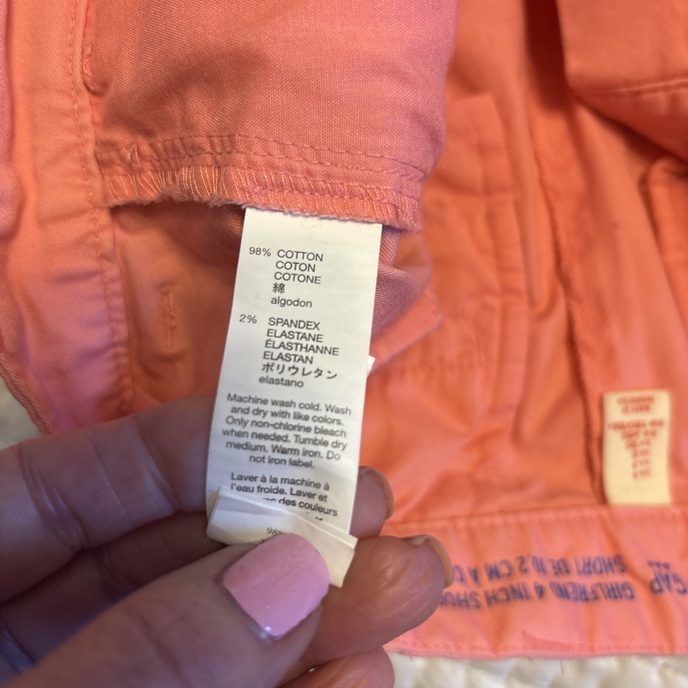 Gap Women's Khaki Girlfriend Shorts Pink Sz 4 - Picture 3 of 8